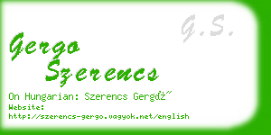 gergo szerencs business card